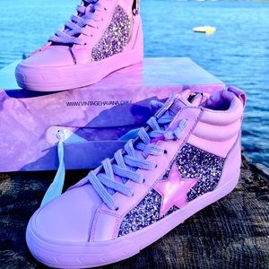 VINTAGE HAVANA SNEAKERS          WOMEN’S ALEXIS PURPLE LEATHER HIGH TOP SNEAKERS